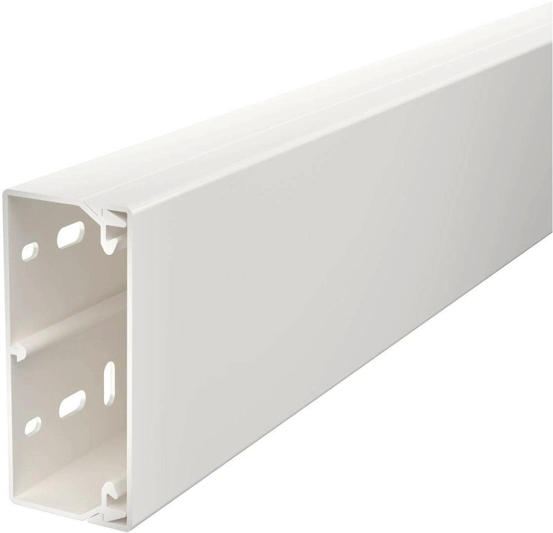 OBO Bettermann WDK40090RW Wand- und Deckenkanal, mit Bodenlochung, 40x90x2000mm, PVC, reinweiß (6191142)