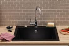 respekta OAKVILLE60X53S Granitspüle, 60 cm breit, ab 60 cm Unterschrank, schwarz