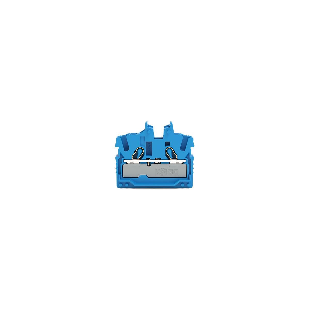 Wago 2052-324 2-Leiter-Mini-Durchgangsklemme mit Betätigungsöffnung, 2,5mm², Push-in Cage Clamp, blau