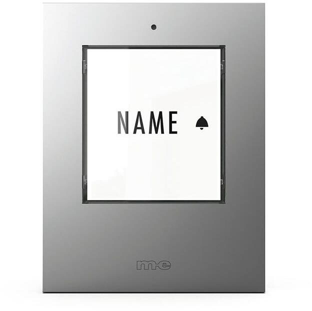 M-E KTF 1 S Klingeltaster, beleuchtet 1-Familienhaus, Kunststoff, Aufputz, Silber (41418)