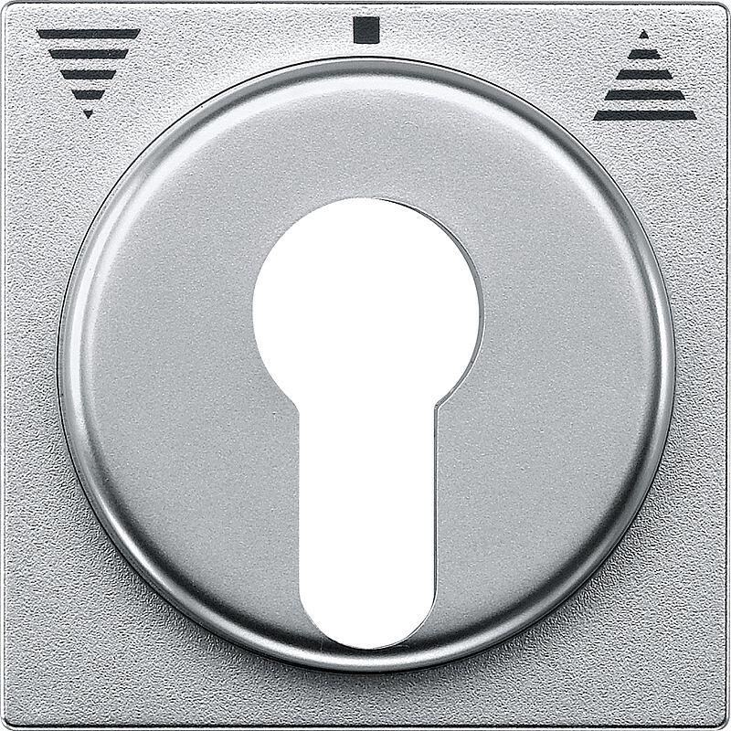 Merten 319360 Zentralplatte für Rollladen-Tast-Rastschalter-Einsätze, System M, Aluminium matt