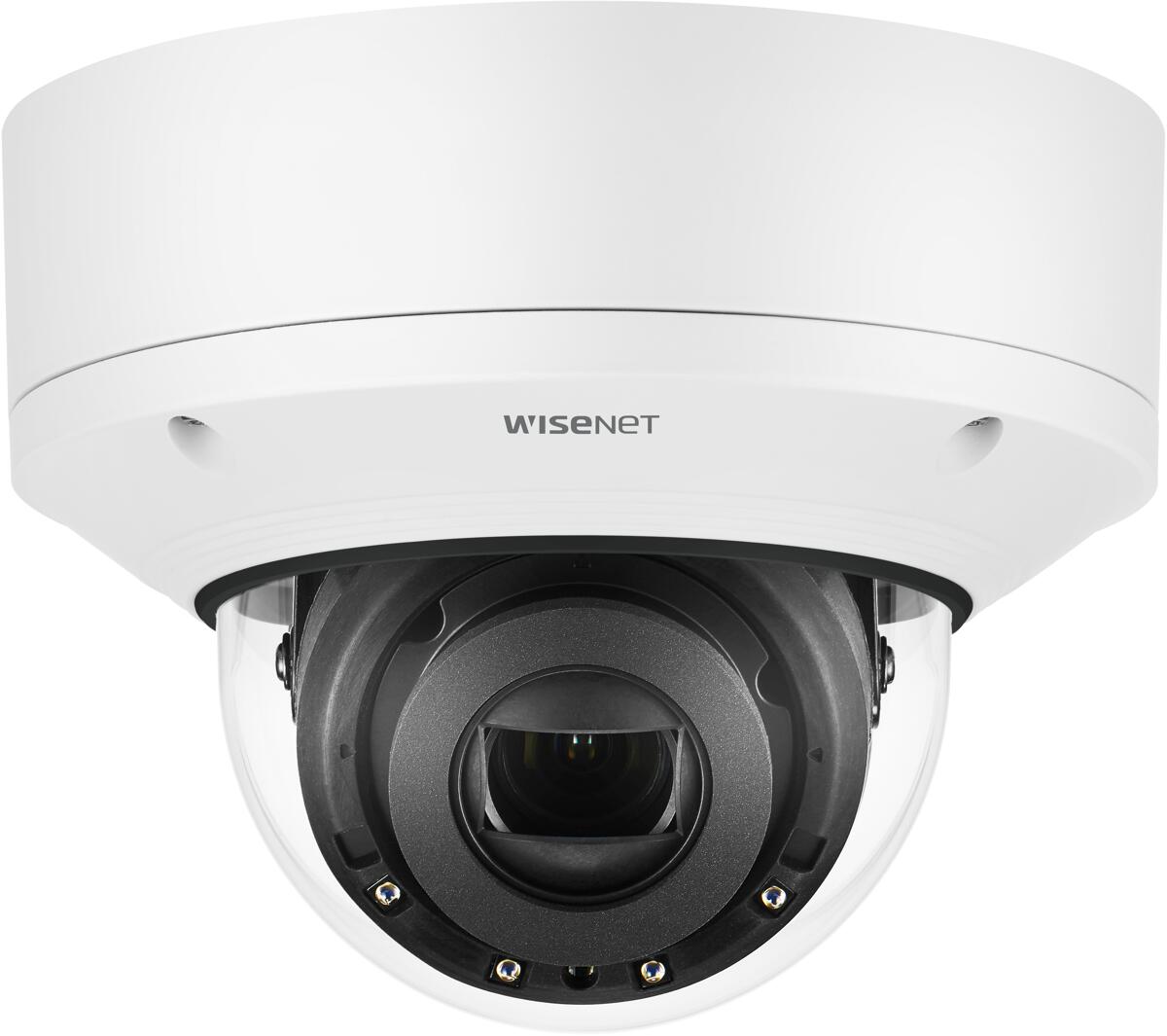 Hanwha Vision 2MP AI IR Dome-Kamera, 2,8-12mm (4,3x) motorisierte Gleitsichtvarifokalisierung, IR 50m, Tag & Nacht, extremeWDR (150 dB), IP52, IK10, w