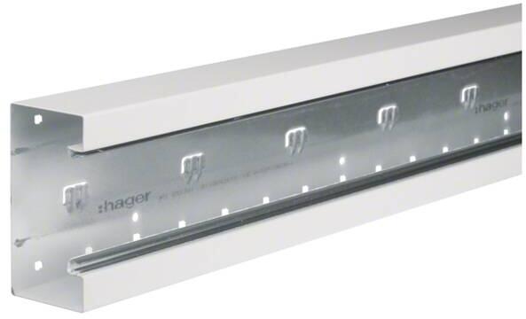 Hager Brüstungskanal-Unterteil frontr. Stahl, 68x130mm, OT80mm, verkehrsweiß (BRS6513019016)