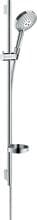 hansgrohe Raindance Select S Duschset 120 3 Strahlarten PowderRain mit Duschstange 90 cm, Messing, 11 l/min, Chrom, (27667000)