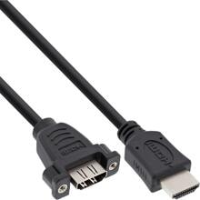 InLine HDMI 4K2K Adapterkabel zum Einbau, HDMI A Stecker/Buchse, 0,6m (17500B)