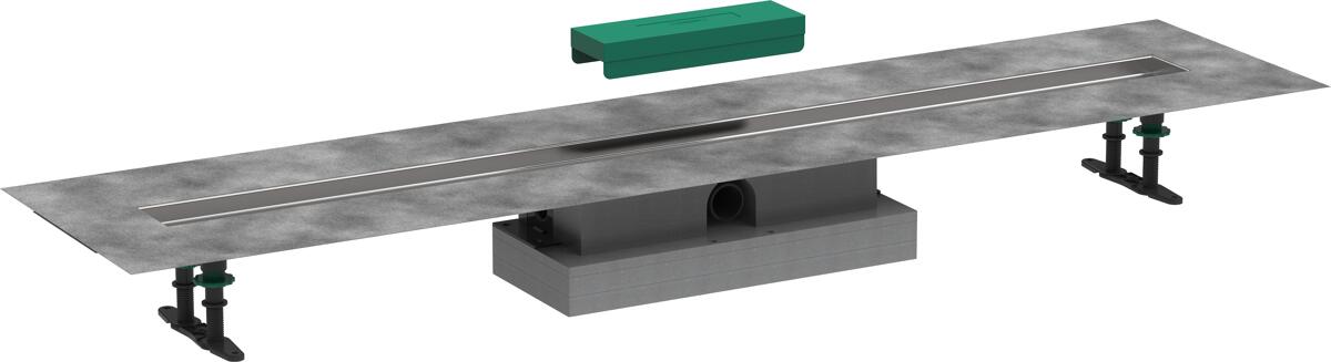 hansgrohe uBox universal Komplettset für flache Installation 1200 für Duschrinnen Fertigsets, Kunststoff/Edelstahl, (56021180)