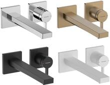 hansgrohe Tecturis E Einhebel-Waschtischarmatur Unterputz für Wandmontage wassersparend+ mit Auslauf 22,5 cm, Messing, 4 l/min