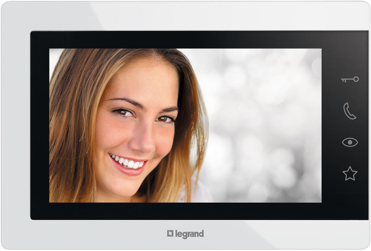 Legrand EASYKIT Essential Video-Türsprechanlagen-Set mit 2-Draht-Anschluss, 7"-Farbmonitor & Weitwinkelkamera, Weiß (367910)