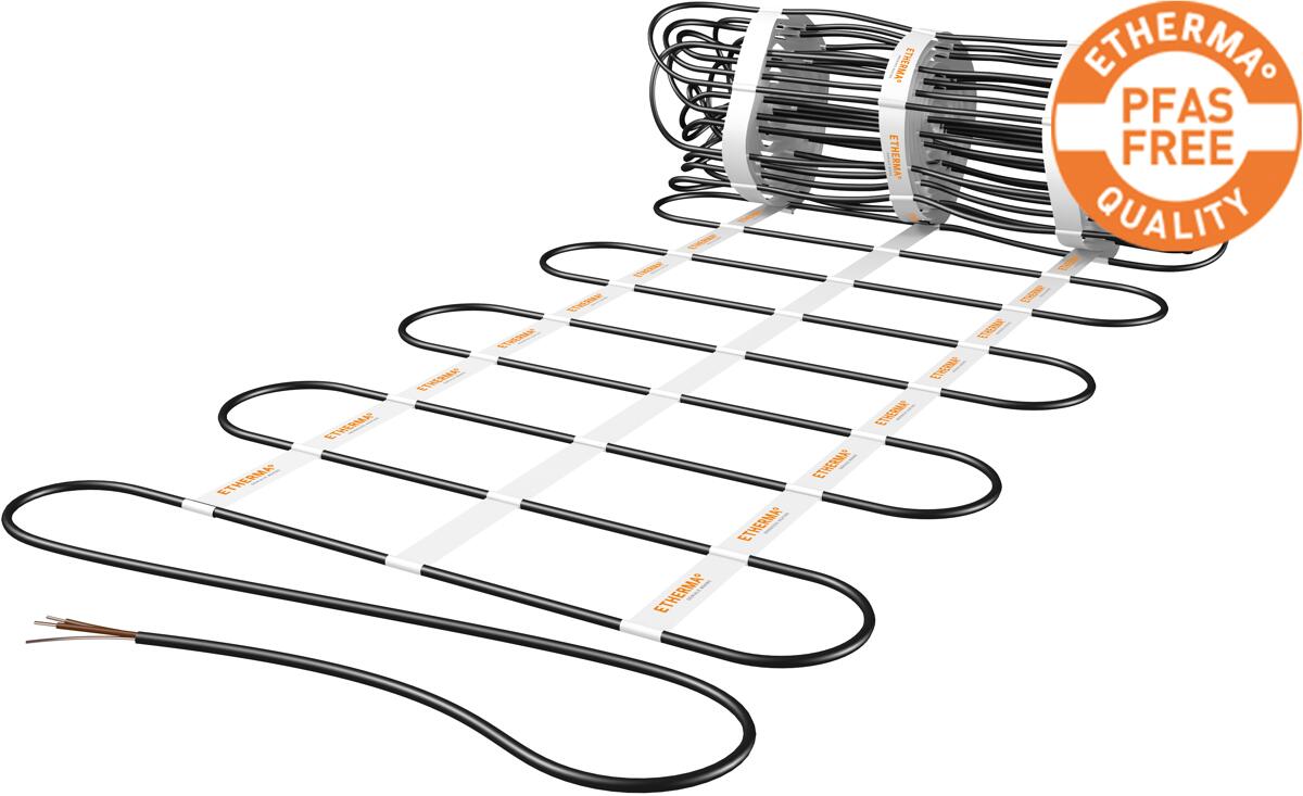 Etherma eFLOOR-SCREED-60-105-765 eFLOOR SCREED 60 Heizmatte für Estricheinbau, 60 W/m², 8.0m², 1.05x7.65m, 483W, PFAS frei, 230V (46611)