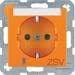 Berker 41101914 Steckdose SCHUKO mit Kontroll-LED, Beschriftungsfeld und erhöhtem Berührungsschutz, S.1/B.3/B.7, orange matt