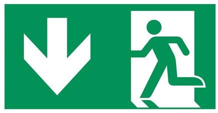 CEAG Scheibe mit Siebdruck-Piktogramm PU gem. ISO 7010, Pfeil unten (40071354132)