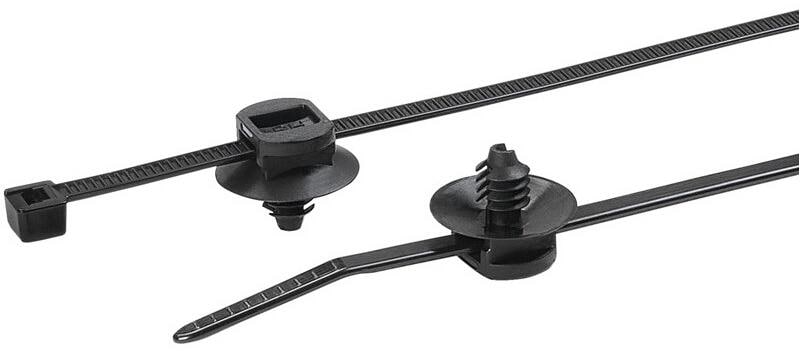 Hellermann Befestigungsbinder für Rundlöcher, innenverzahnt, 3,6x150mm, schwarz, 500 Stück (150-55850)