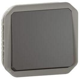 Legrand Plexo New Einsatz Taster Wechselkontakt 10A, Steckklemmen (SL), IP 55, anthrazit (069841L)