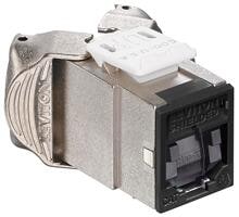 Leviton ATLAS-X1 Cat 6A RJ-45 Quickport-Einrastmodul mit Staubschutz, schwarz (6ASJK-SE6)