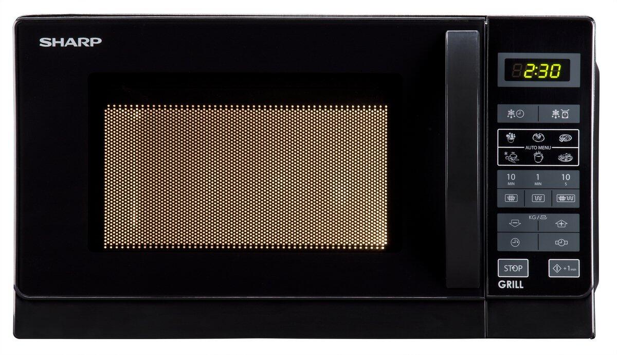 Sharp R-642 BKW Grill-Kompakt-Mikrowellengerät (2-in-1), 800/1000W, 20l, schwarz