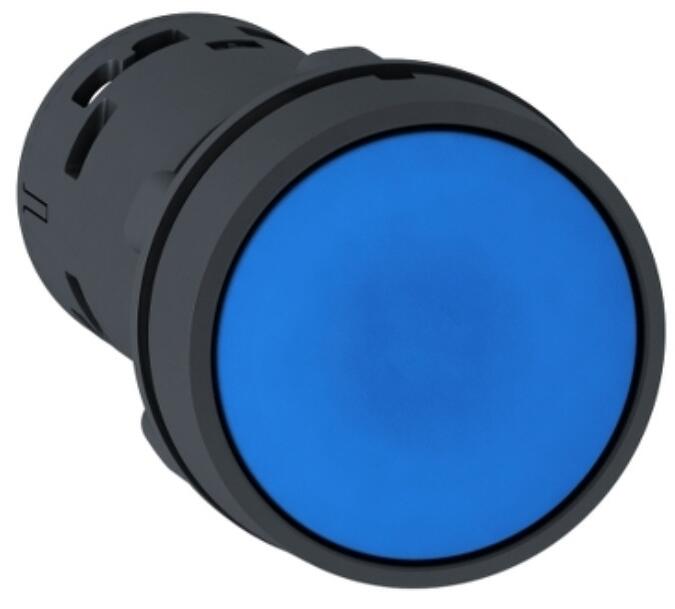 Schneider Electric Drucktaster, Harmony XB7, Monoblock, Kunststoff, Ø22mm, blau, 1S+1Ö, Schraubklemme (XB7NA65)