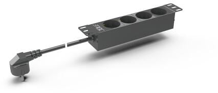 Enoc EPU 04 10" Steckdosenleiste 4-fach, ohne Schalter, Zuleitung 2m (54510)