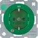 Berker 41102003 Steckdose SCHUKO mit Kontroll-LED und erhöhtem Berührungsschutz, R.1/R.3, grün glänzend