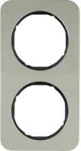 Berker 10122104 Rahmen, 2fach, R.1, Edelstahl/schwarz glänzend