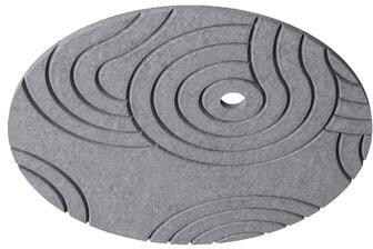 Brumberg Akustikpaneel mit Leuchtenausschnitt ̃ 68 mm, Paneel ̃ 595 mm, inkl. Abhängungen, Oberfläche struktur, grau (85020442)