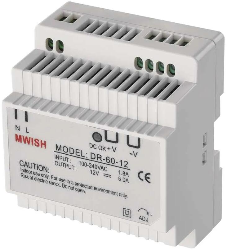 EMOS H7009 Netzgerät für Video-Türsprechanlagen, 12 V/5 A DC DIN, LED-Anzeige (3070000009 )