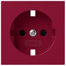 Gira 4984108 Abdeckung für SCHUKO-Steckdose, mit Shutter, System 55, rot glänzend