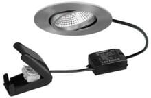 Brumberg BB23 LED-Einbaustrahlerset mit LED-Modul und Konverter schaltbar mit Anschlussbox, IP65, 7W, 3000K, rund, schwenkbar