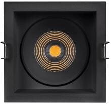 LEDVANCE SPOT SQUARE DARKLIGHT ADJUST, Einbaustrahler, 8W, 3000K, IP20, warmweiß, schwenkbar, Aluminium, schwarz (4058075114067)