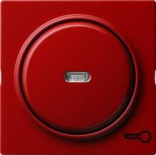 Abdeckung mit Symbol und Wippe mit Kontroll-Fenster für Wippschalter und Wipptaster Tür, S-Color, rot, Gira 028743