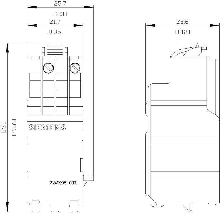 Produktbild von Siemens S7 Unterspannungsauslöser 3RV2902-1AB4 – 24V DC Spule (10 Stück)