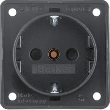 Berker 941952505 Steckdose SCHUKO, erhöhtem Berührungsschutz, Schraubklemmen, Integro Modul-Einsätze, anthrazit matt