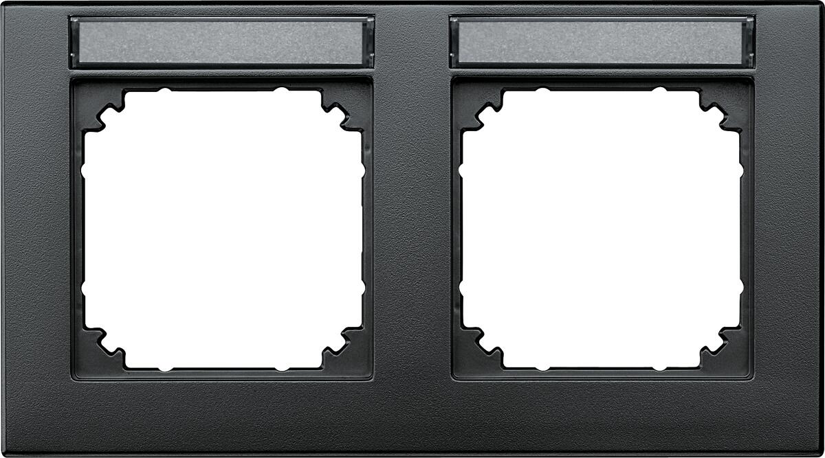 Merten 472214 Rahmen, System M-PLAN, 2fach beschriftbar, waagerechte Montage, anthrazit matt