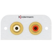 Kindermann Konnect 54 alu Anschlussblende Audio L/R Chinch, 54 x 54 mm (7441000510)