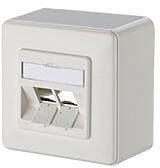 Metz Connect Keystone Anschlussdose AP 2 Port, unbestückt, reinweiß (130B20D20002KE)