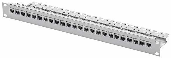 Telegärtner 19" Modulträger 1HE mit KAF+ 24xAMJ-SL Modul Cat.6a, lichtgrau (100007021)