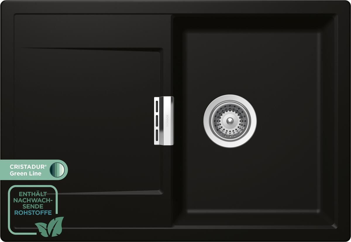 Schock Mono D-100S-A Granitspüle mit Ablauffernbedienung, Cristadur Green Line, reversibel, night (MOND100SANGT)