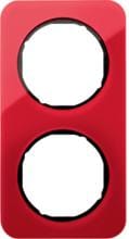 Berker 10122344 Rahmen, 2fach, R.1, Acryl rot transparent/schwarz glänzend