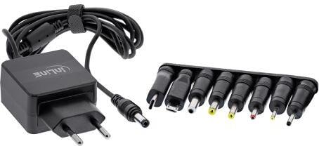 InLine Universal Steckernetzteil, 5V/15W, mit 8 Wechselsteckern Micro-USB USB-C (26608N)