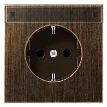 Jung ME1520KINAAT SCHUKO Steckdose mit Schriftfeld, messing antik