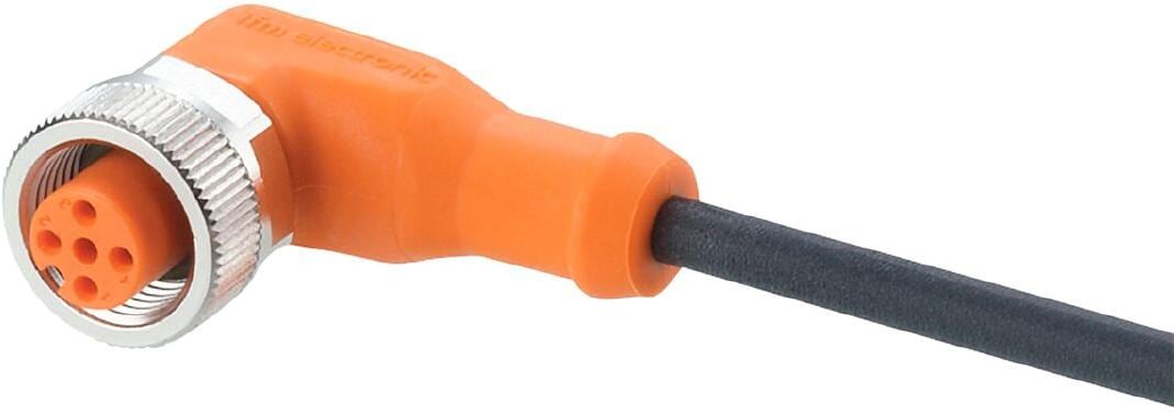 ifm EVC005 Anschlusskabel mit Buchse, M12, PUR, 5m, halogenfrei, schwarz, Ø 4,3mm