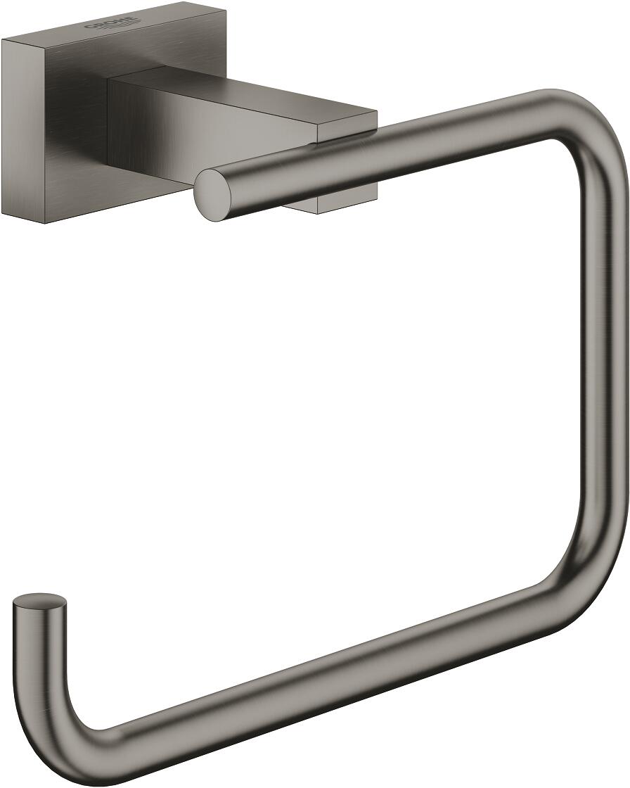 GROHE Essentials Cube WC Papierhalter ohne Deckel, hard graphite gebürstet (40507AL1)
