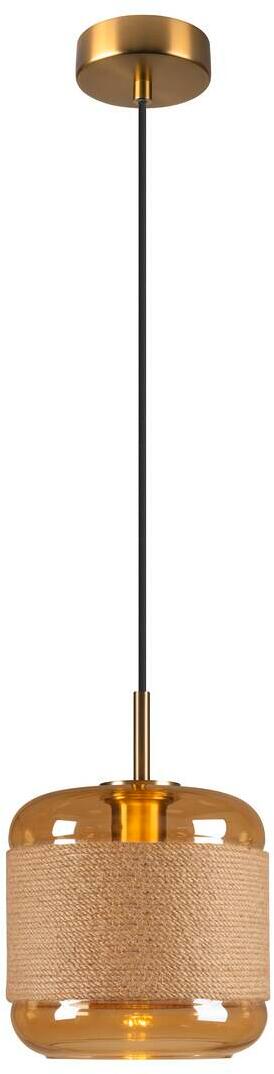 SLV PANTILO ROPE 20 Pendelleuchte, Ø20cm, E27, max.15W, Pendellänge 250cm, Glas, gold (1007589)