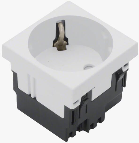 Hager ESR1339010 Steckdose 1-fach 33°-Ausrichtung 16A/250V Rastec 45, reinweiß