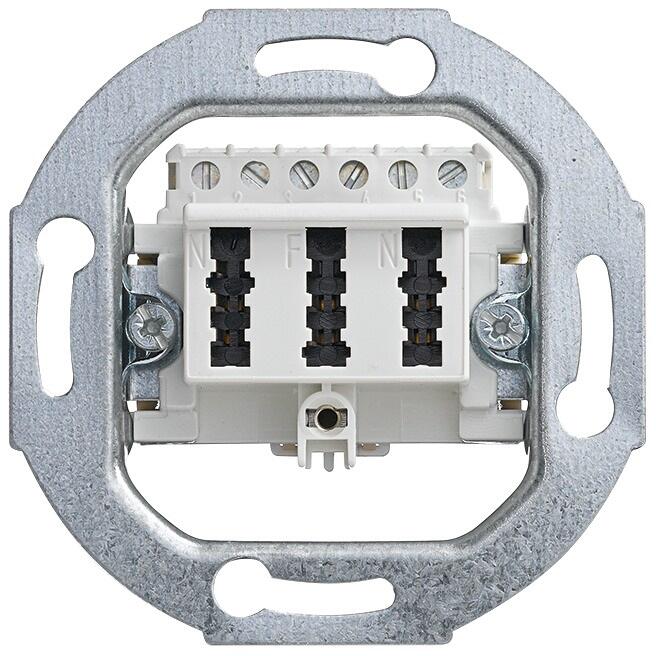 Busch-Jaeger 0243/04 TAE Anschlussdose, 3x6 NFN, alpinweiß (2CKA000230A0392)