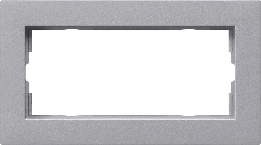 Gira 1002255 Abdeckrahmen für den flachen Einbau 2-fach, ohne Mittelsteg, System 55 E2, Farbe Alu