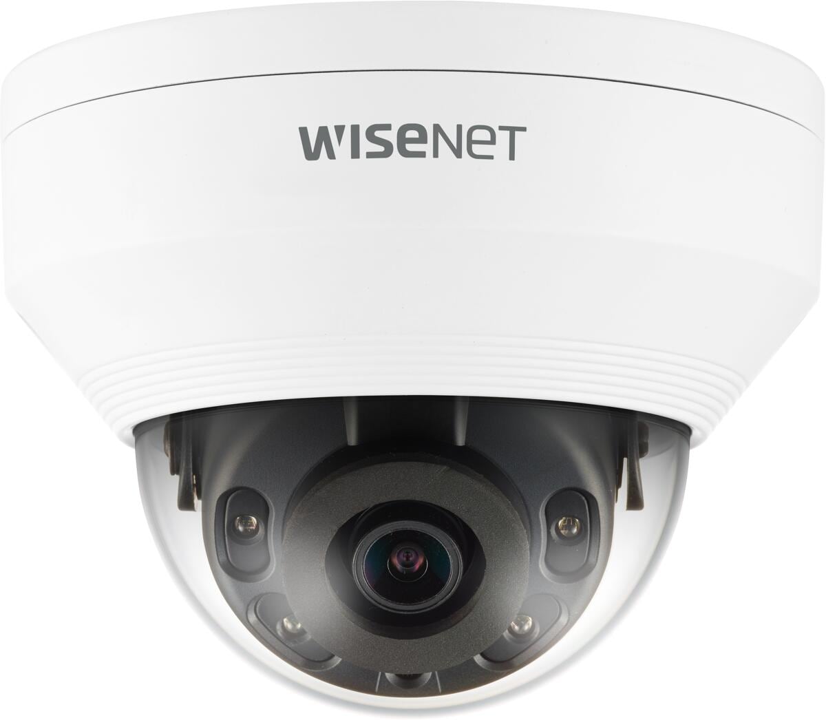 Hanwha Vision 5MP H.265 NW IR Dome Kamera, Max. 5 Megapixel (2592x1944) Auflösung 2.8mm Festbrennweite weiß (QNV-8010R)