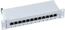 EFB-Elektronik Mini-Patchpanel STP 12xRJ45 Cat.6, 10“ 1HE, RAL7035 grau (37736.12)