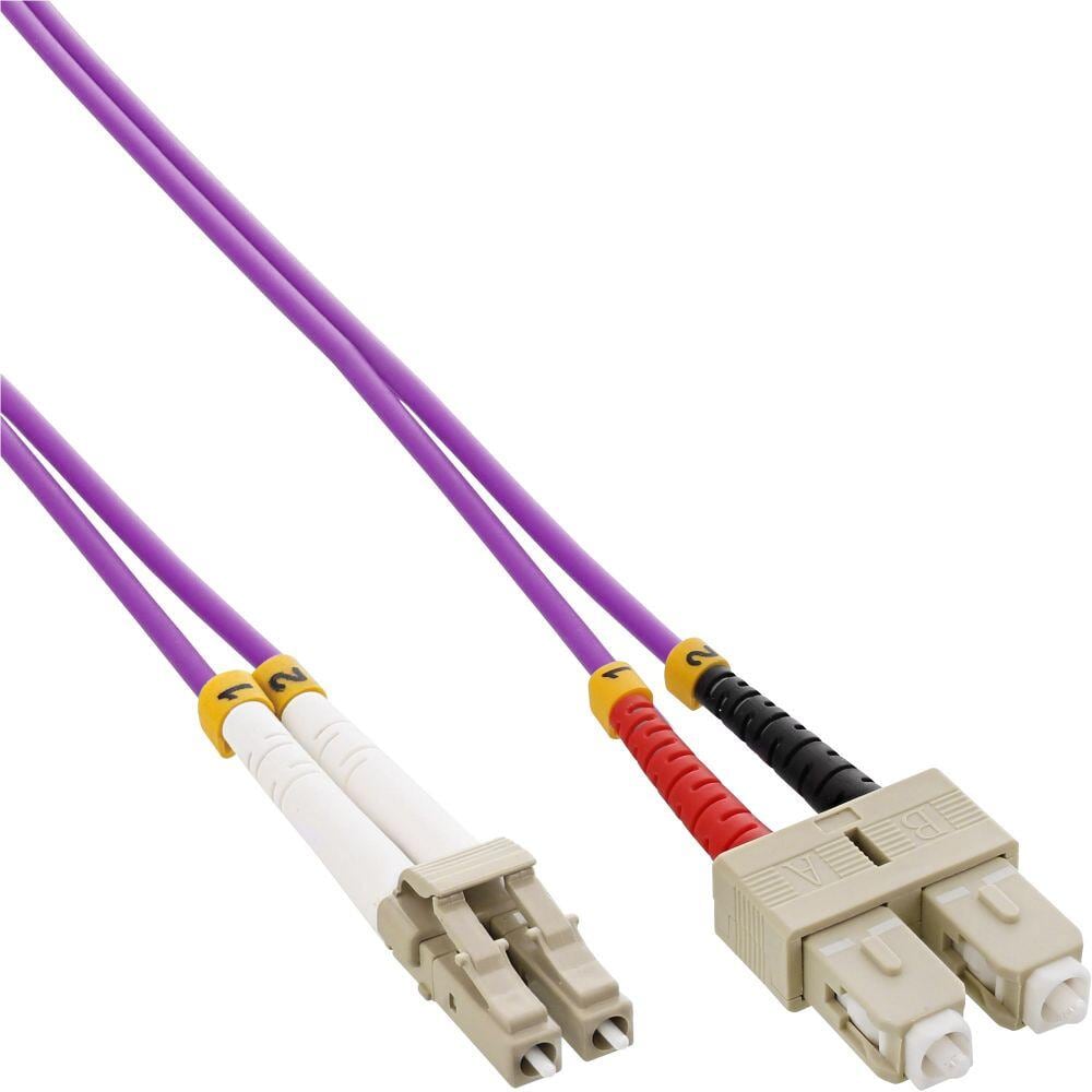 InLine LWL Duplex Kabel, LC/SC, 50/125μm, OM4, 2m (88642P)