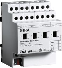Gira 100400 KNX Schaltaktor 4fach 16 A mit Handbetätigung
