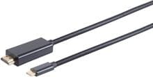 S-CONN HDMI Kabel, A Stecker/ USB 3.1 C Stecker, 4K, schwarz, 1m (10-56025)